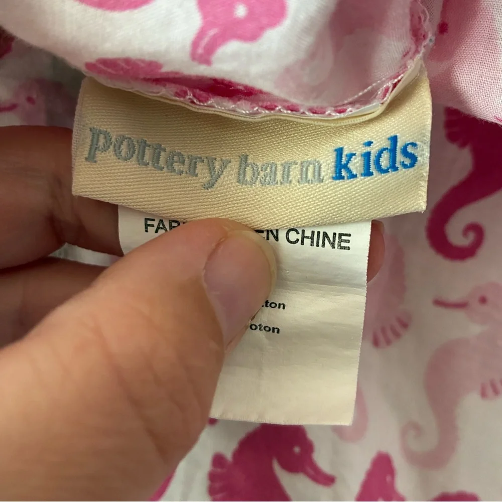 Pottery Barn Kids Pink Seahorse Print Cover Up